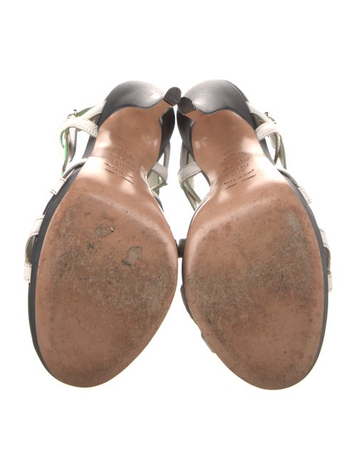 Bally Leather Colorblock Pattern Slingback Sandals