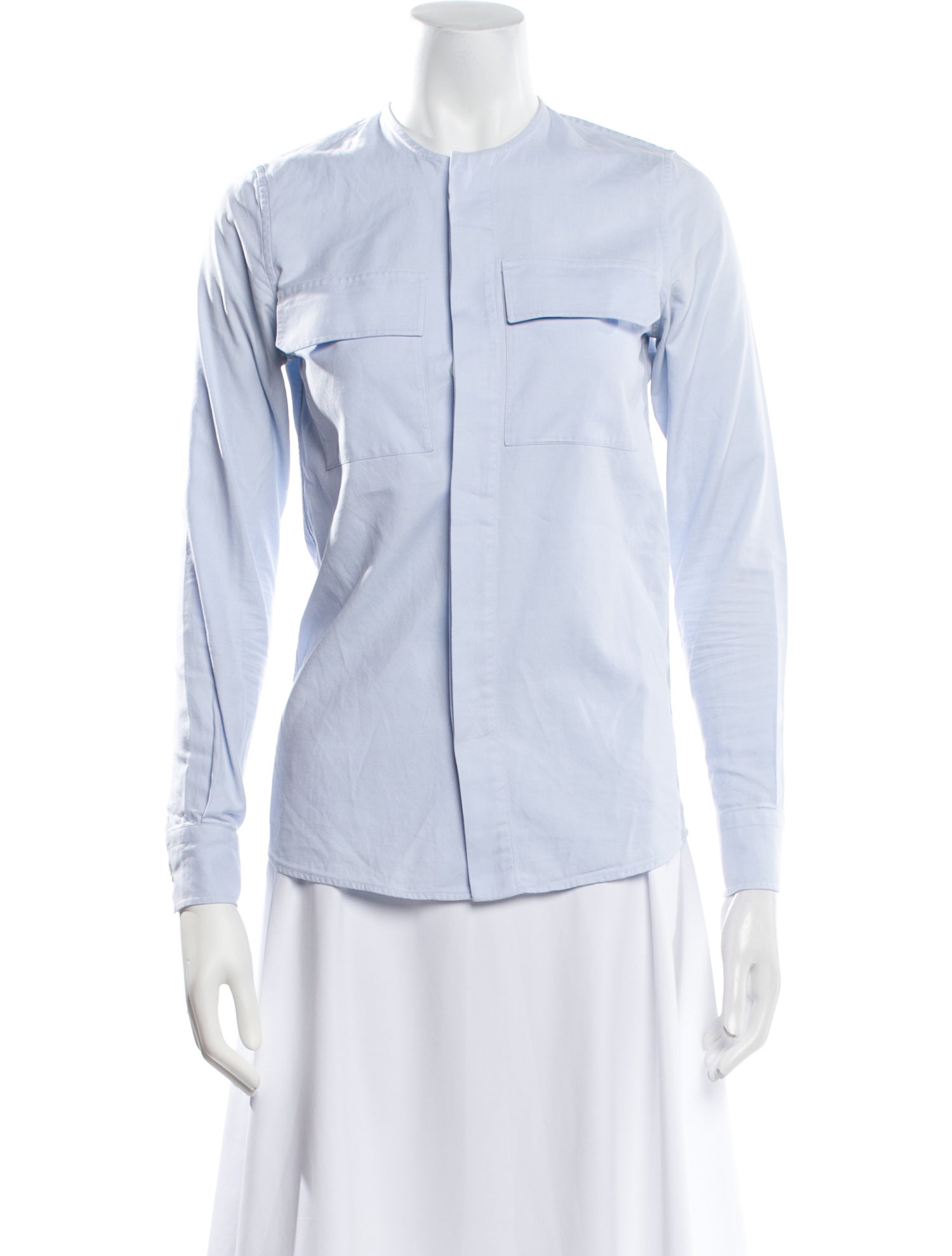 Bally Crew Neck Long Sleeve Button-Up Top