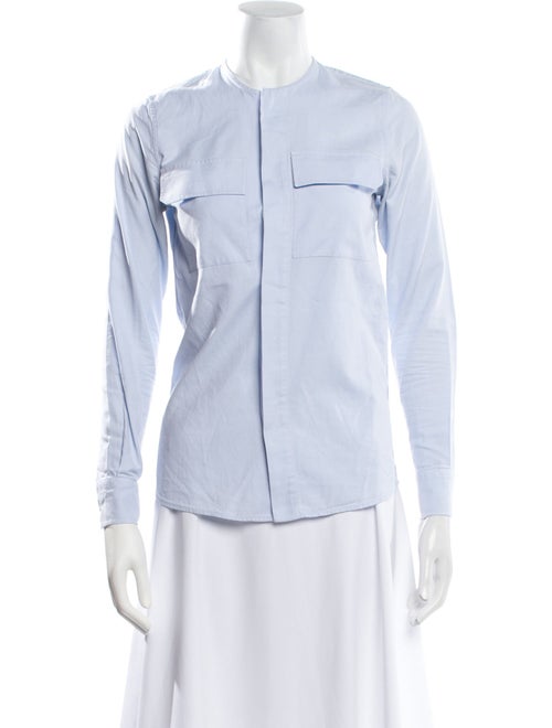 Bally Crew Neck Long Sleeve Button-Up Top