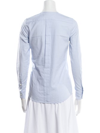 Bally Crew Neck Long Sleeve Button-Up Top