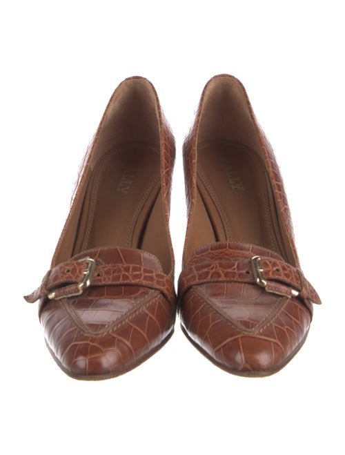 Bally Embossed Leather Animal Print Pumps