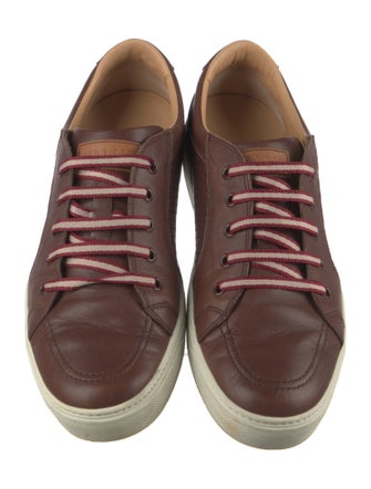 Bally Leather Animal Print Sneakers