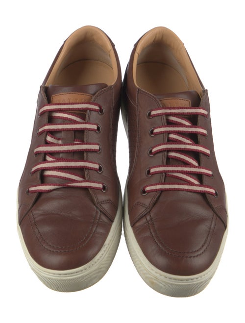 Bally Leather Animal Print Sneakers