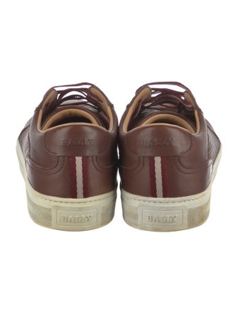 Bally Leather Animal Print Sneakers