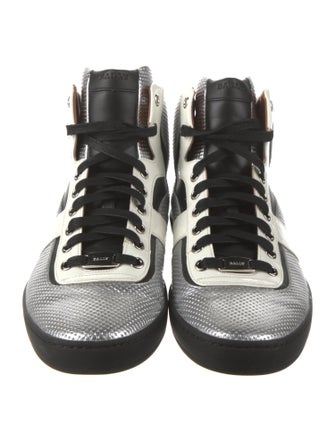 Bally Leather Colorblock Pattern Sneakers