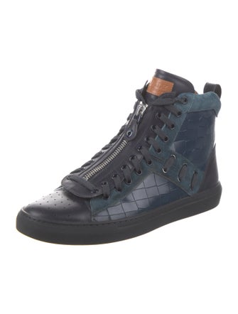 Bally Leather Animal Print Sneakers