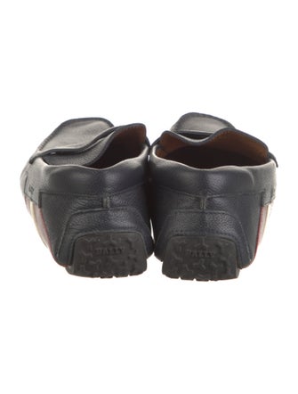 Bally Leather Colorblock Pattern Drivers