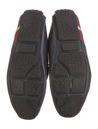 Bally Leather Colorblock Pattern Drivers