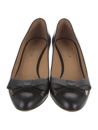Bally Leather Bow Accents Pumps