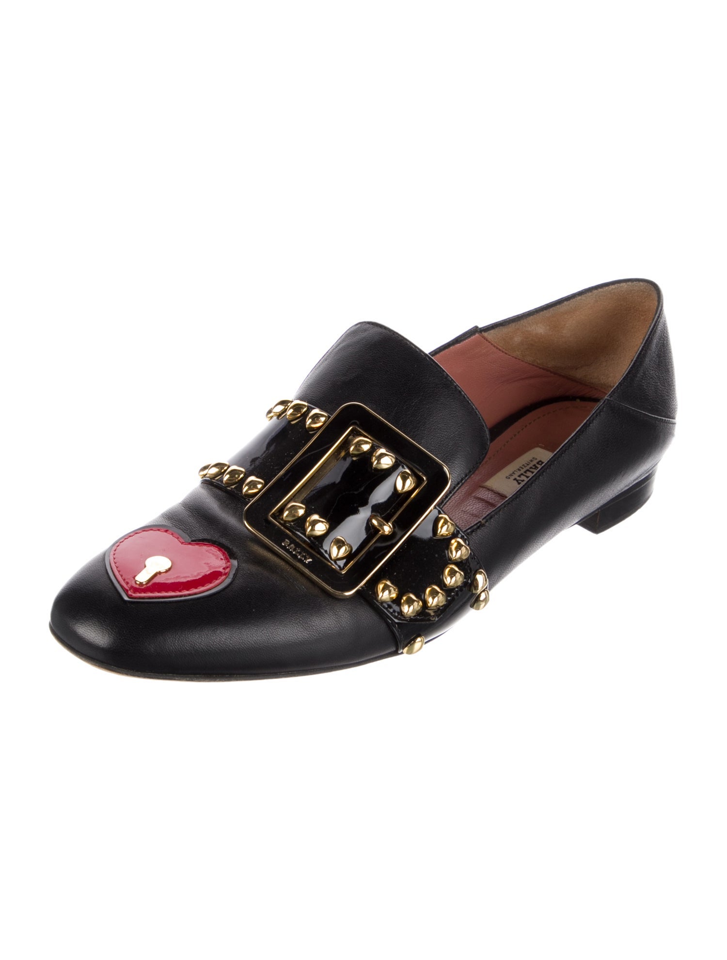 Bally Leather Graphic Print Loafers