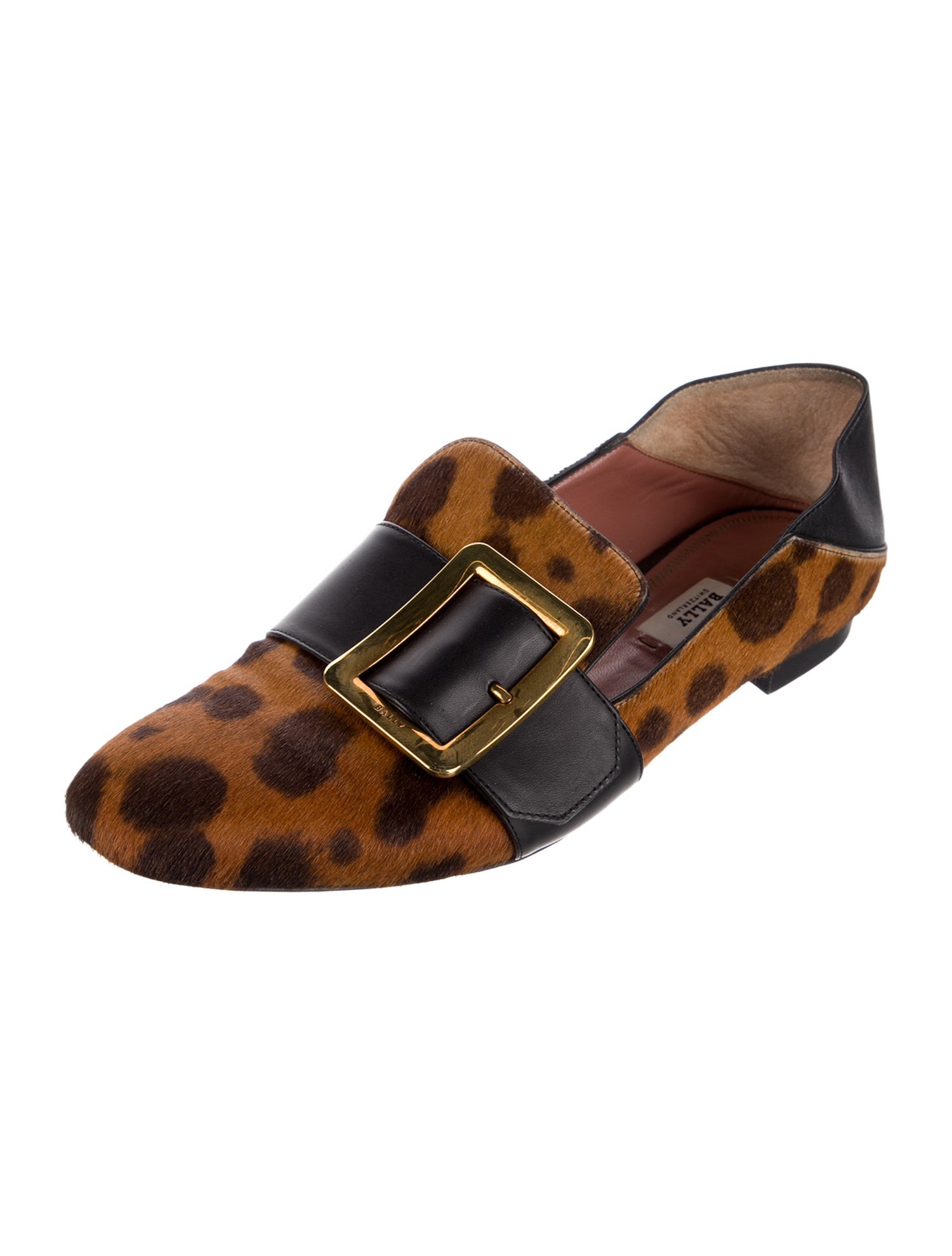 Bally Ponyhair Animal Print Loafers