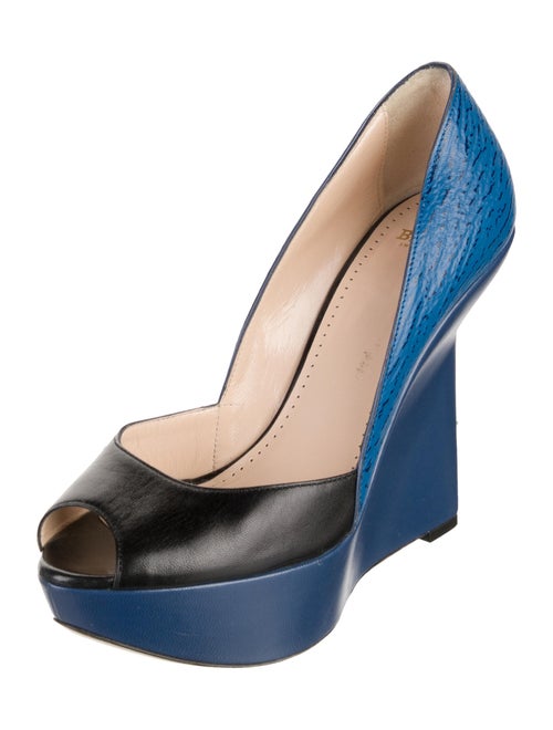 Bally Leather Colorblock Pattern Pumps