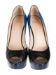 Bally Leather Colorblock Pattern Pumps