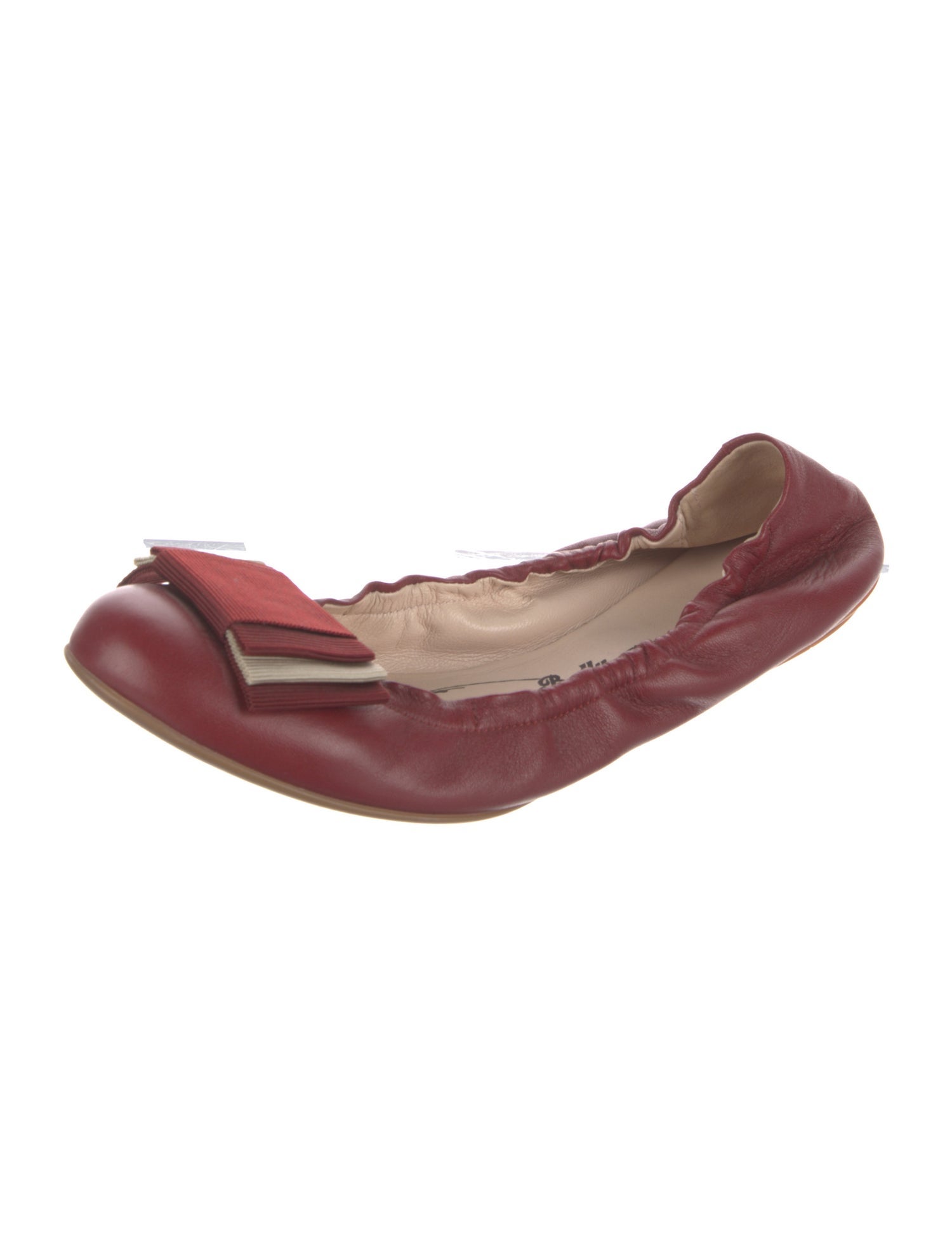 Bally Leather Bow Accents Ballet Flats