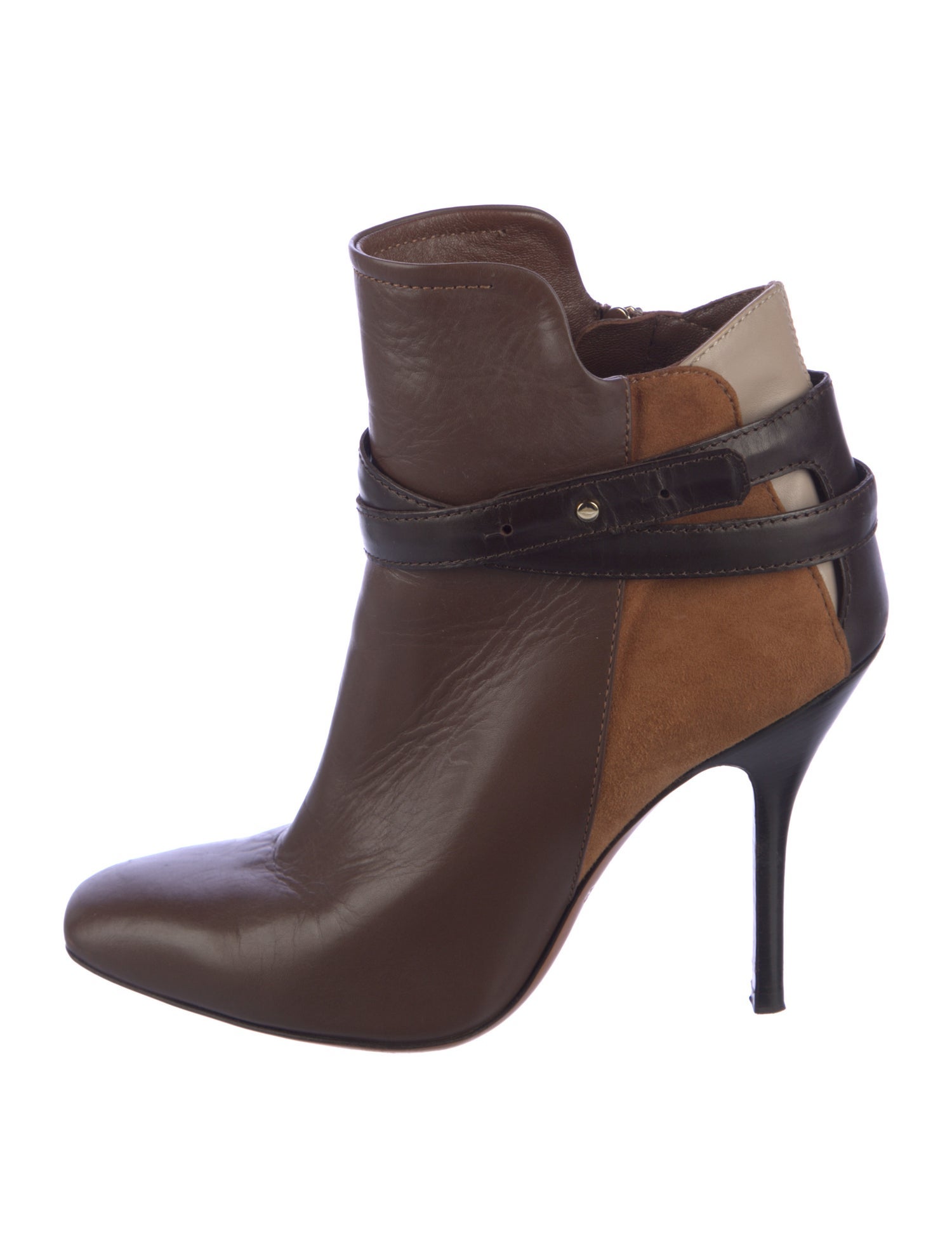 Bally Leather Colorblock Pattern Boots