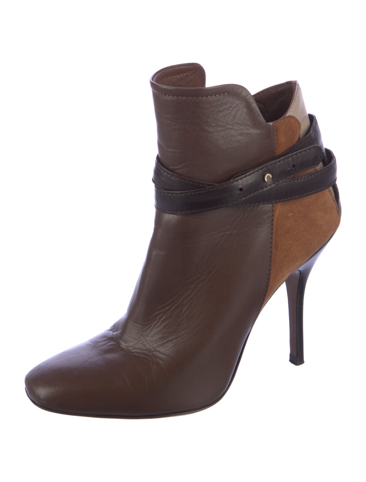 Bally Leather Colorblock Pattern Boots