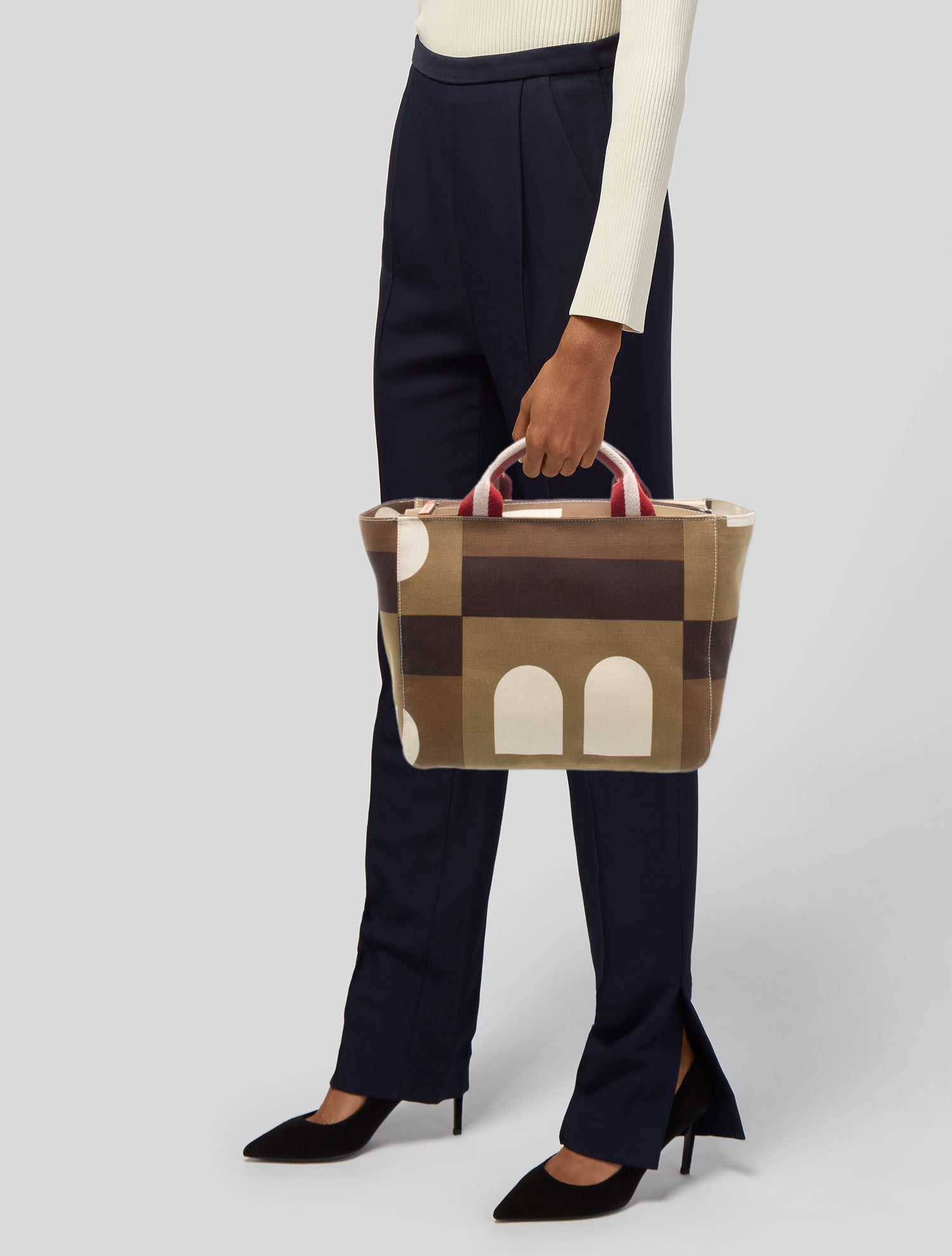 Bally Canvas Top Handle Bag