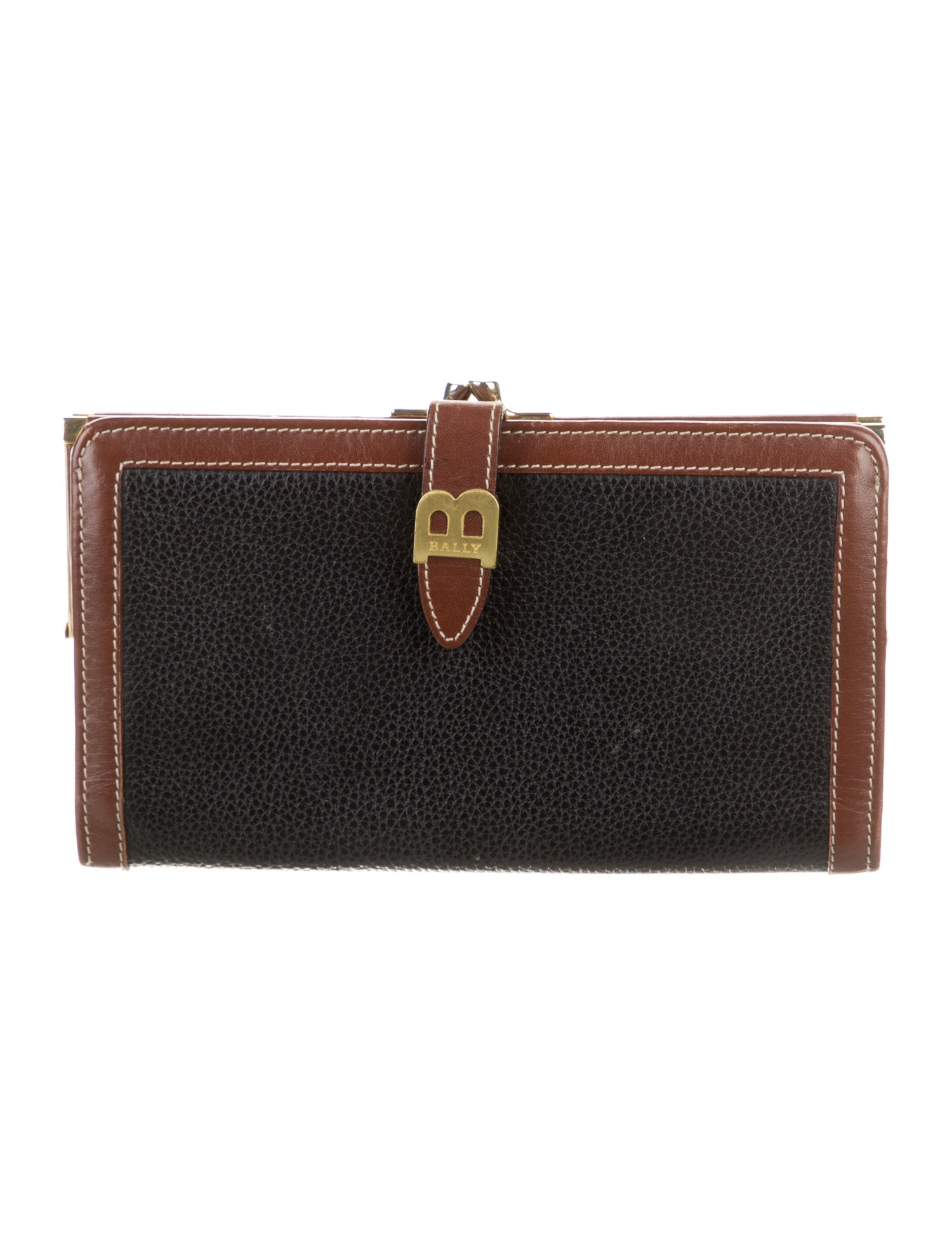 Bally Leather Colorblock Pattern French Purse