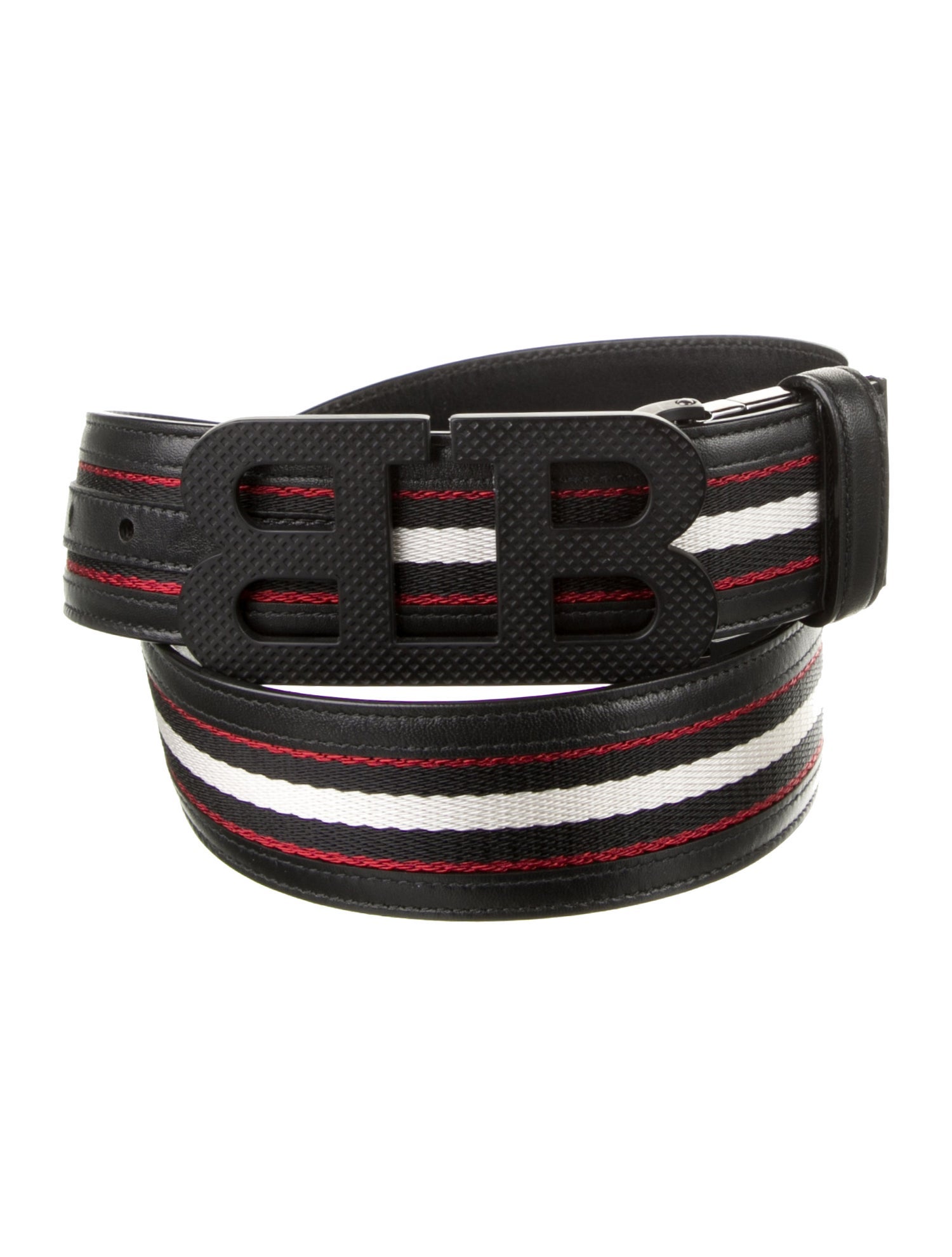 Bally Leather Grosgrain Trim Waist Belt