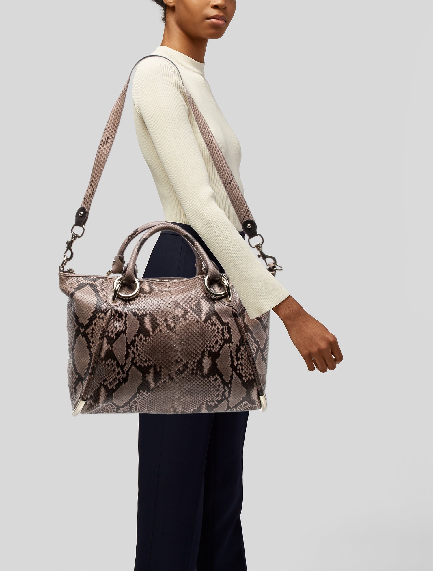 Bally Python Top Handle Bag