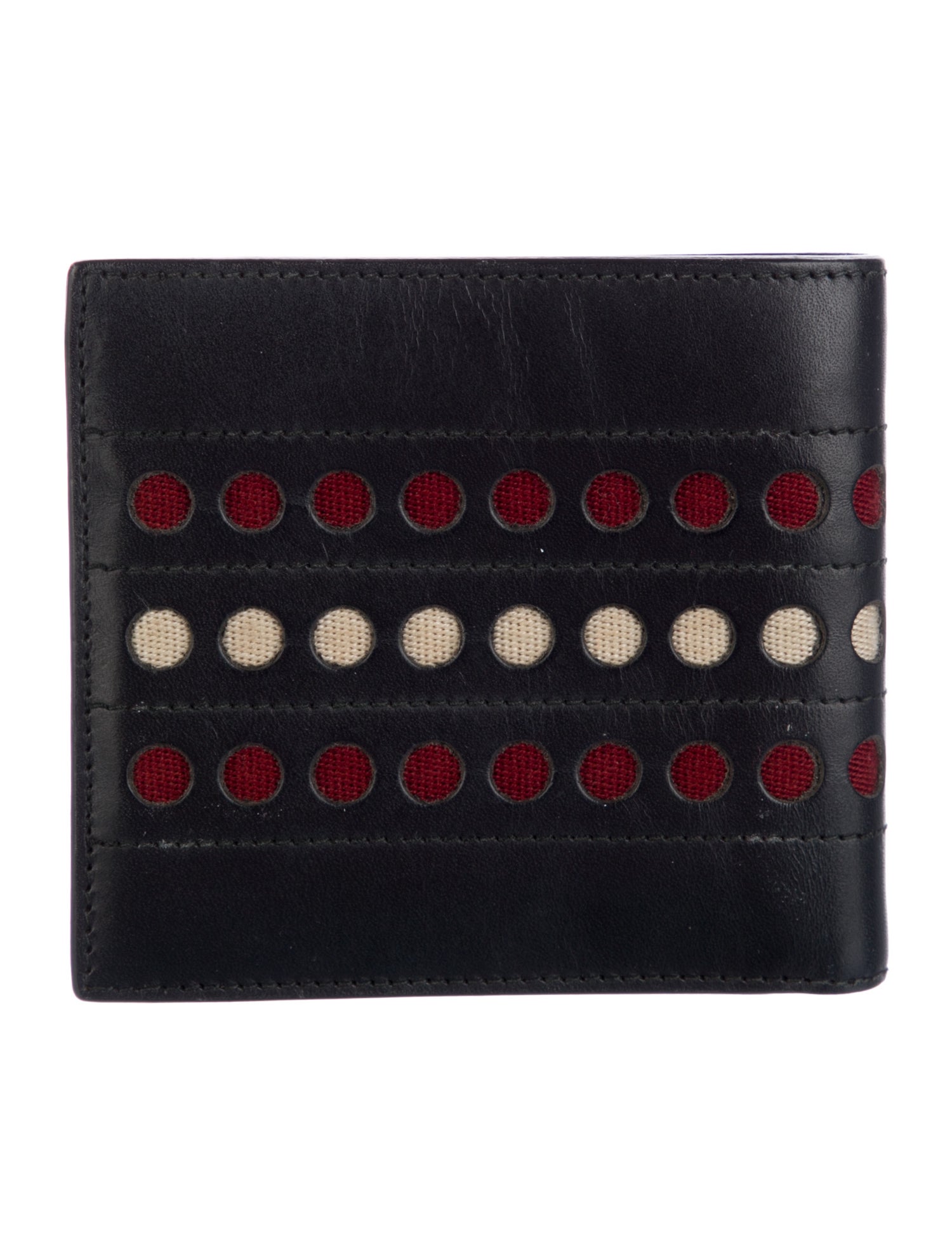 Bally Leather Colorblock Pattern Bifold Wallet
