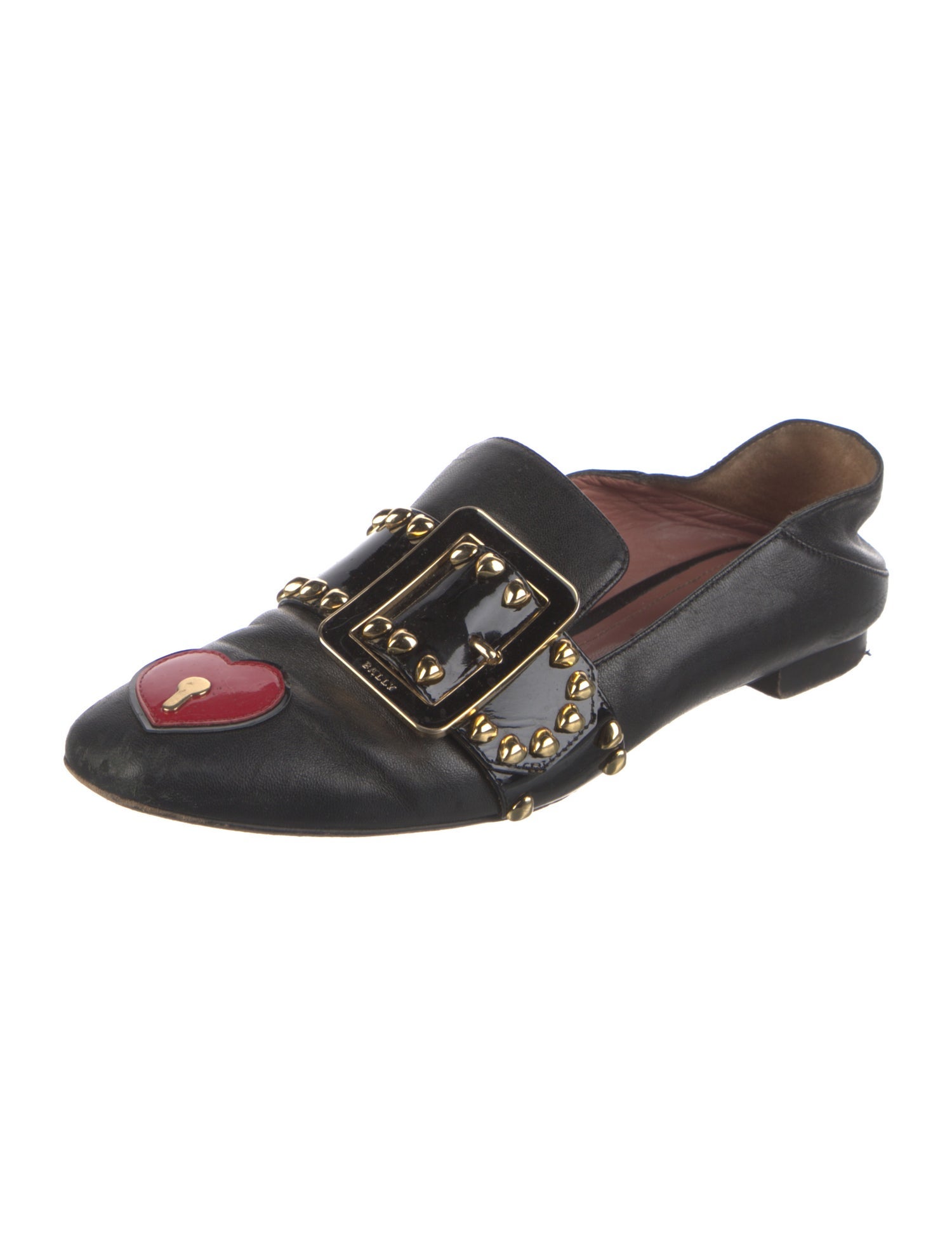 Bally Leather Studded Accents Loafers