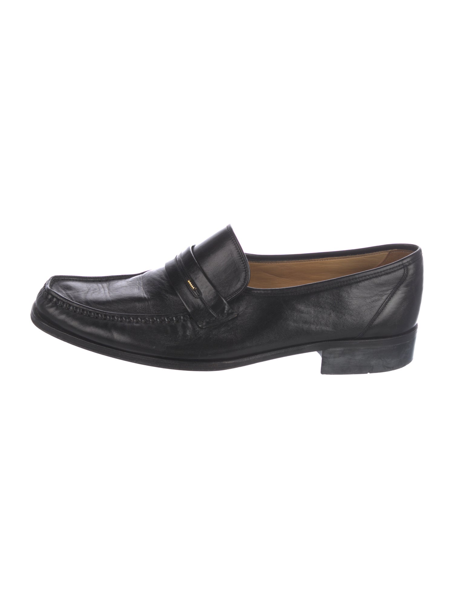 Bally Leather Tassel Accents Dress Loafers