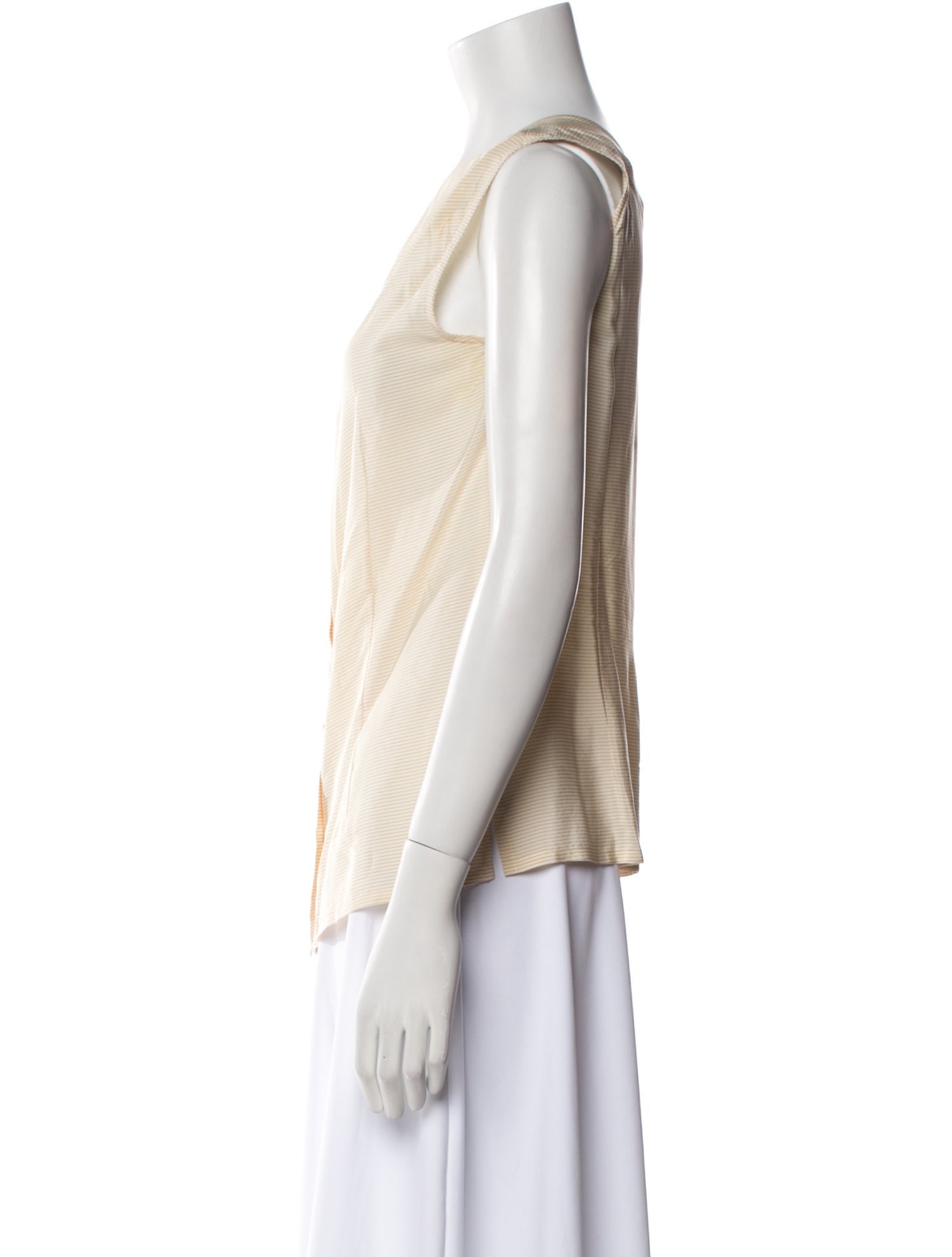 Bally Silk Scoop Neck Button-Up Top