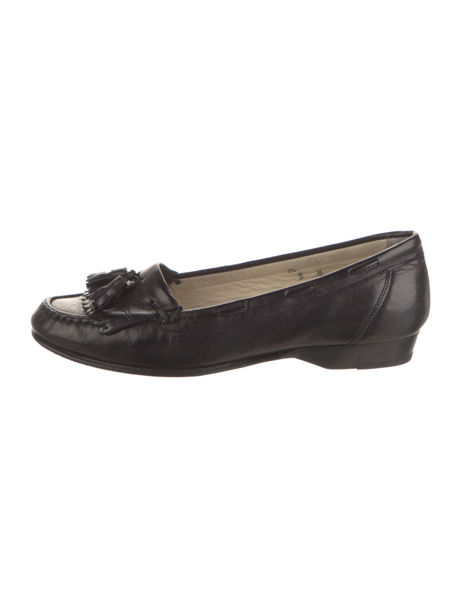 Bally Leather Tassel Accents Ballet Flats