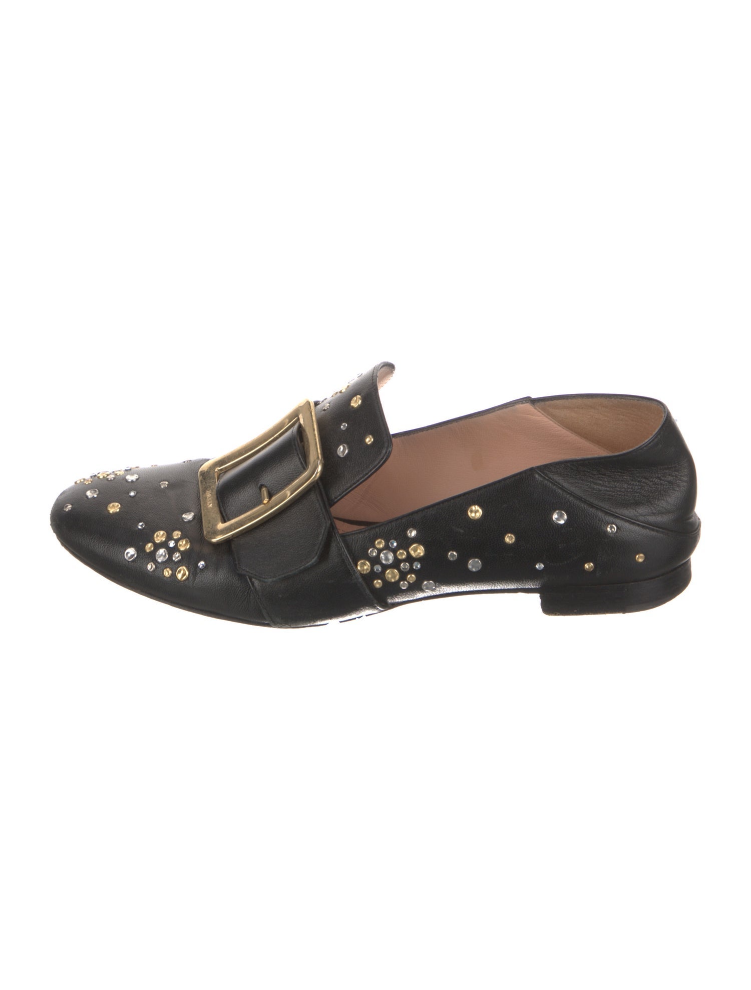 Bally Leather Studded Accents Loafers