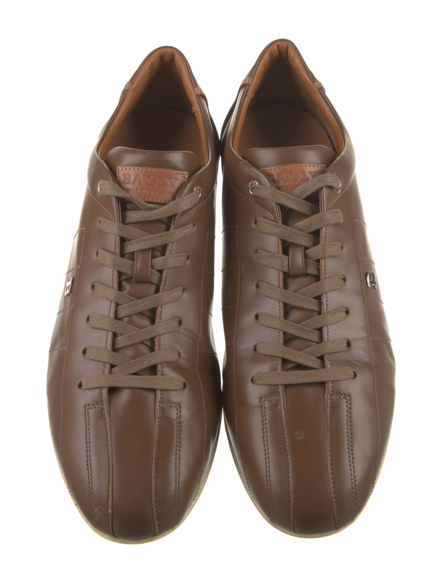 Bally Leather Colorblock Pattern Sneakers