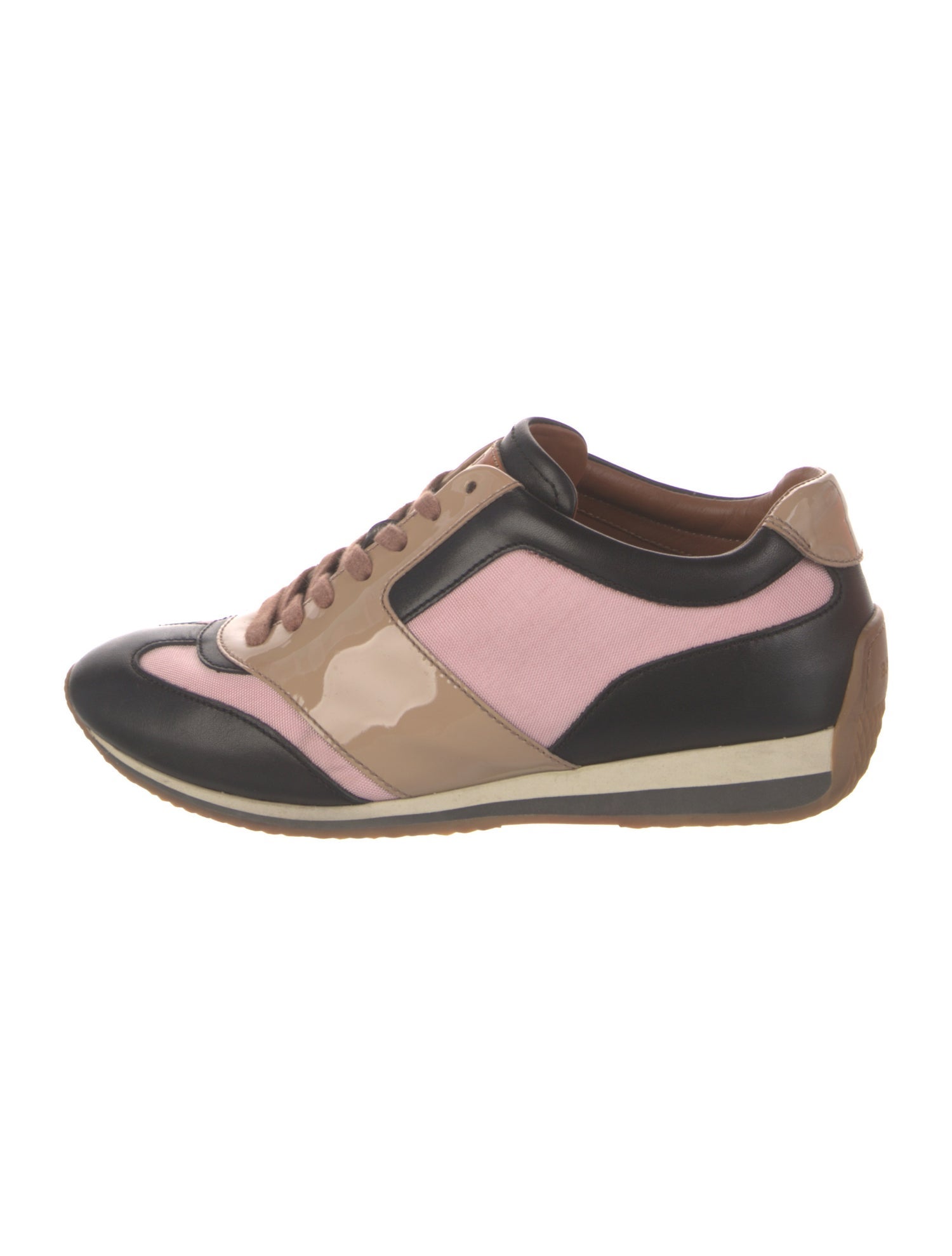 Bally Leather Colorblock Pattern Athletic Sneakers