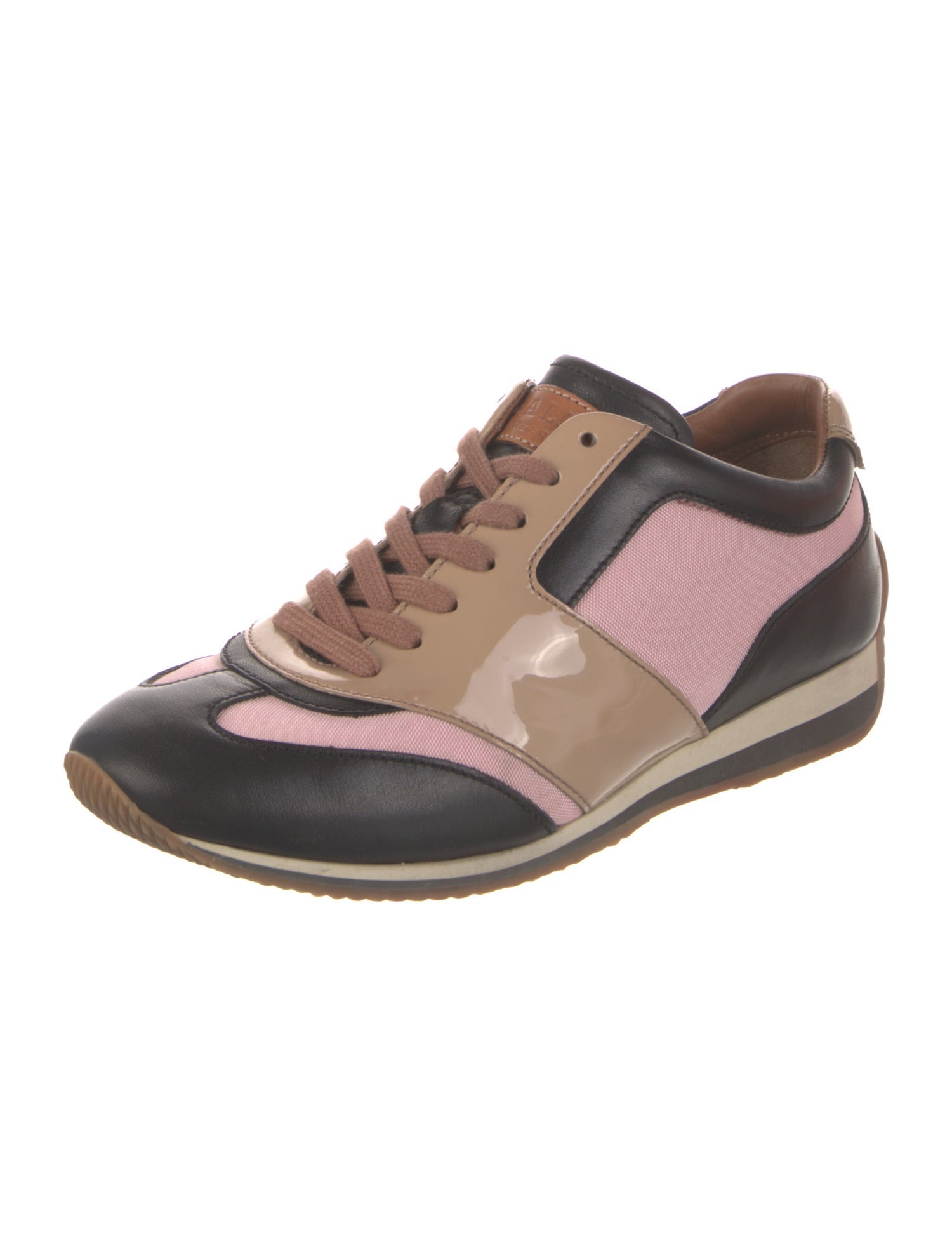 Bally Leather Colorblock Pattern Athletic Sneakers