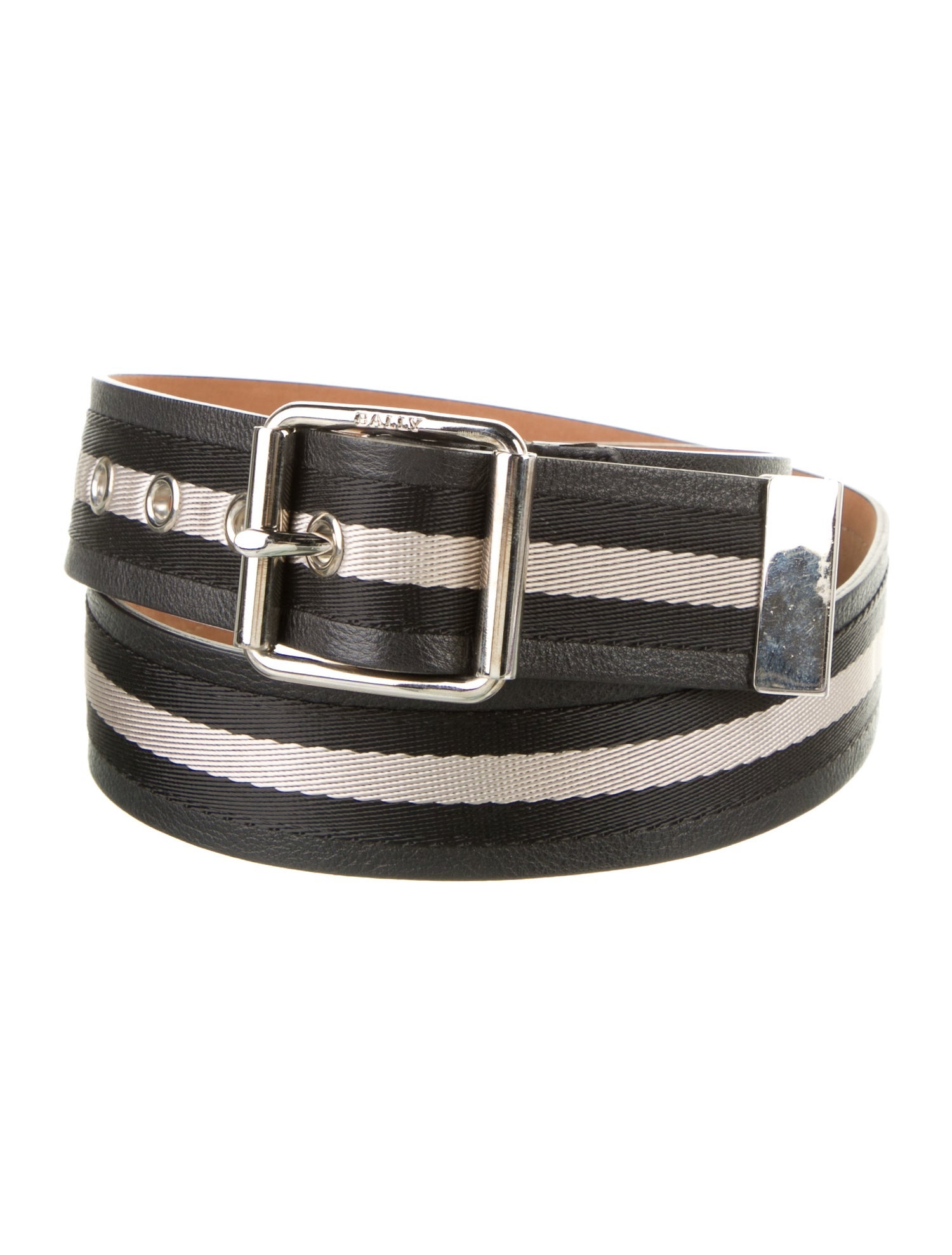 Bally Leather Grosgrain Trim Belt