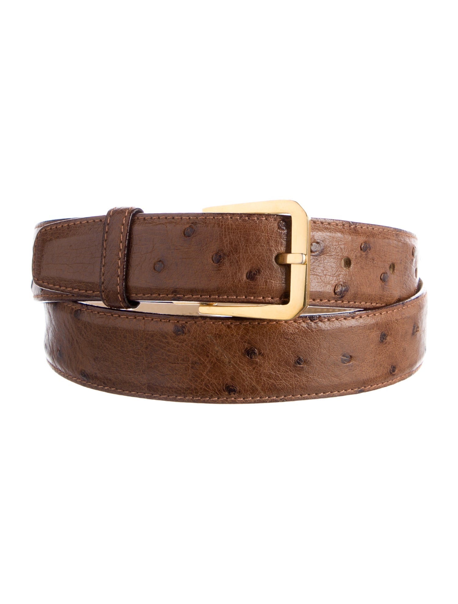 Bally Skinny Ostrich Belt