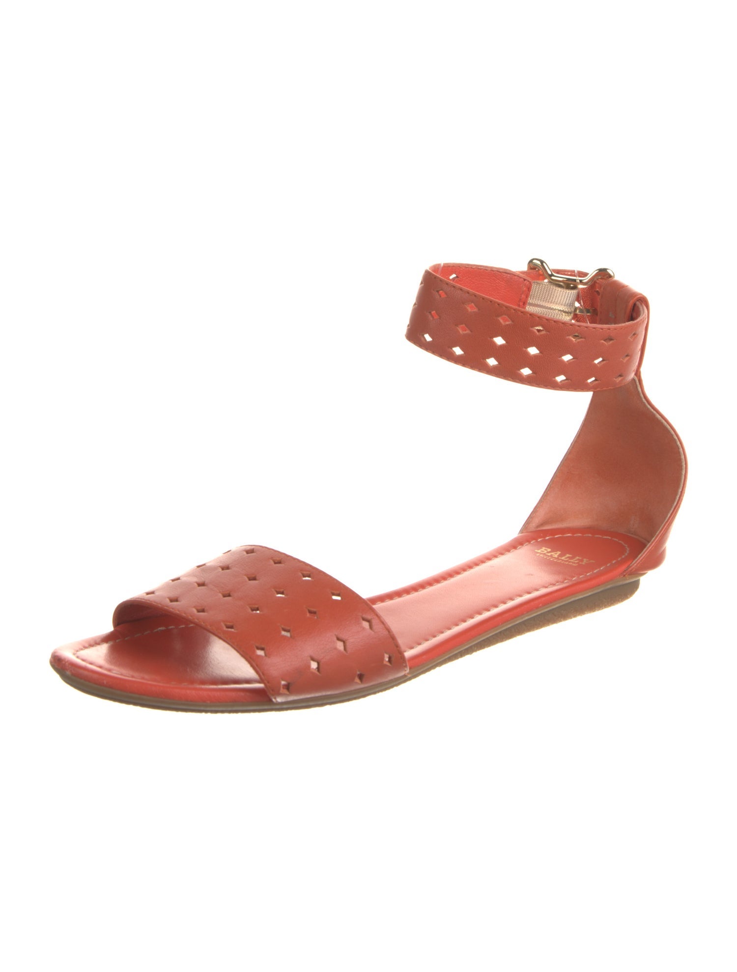 Bally Leather Lasercut Accents Sandals