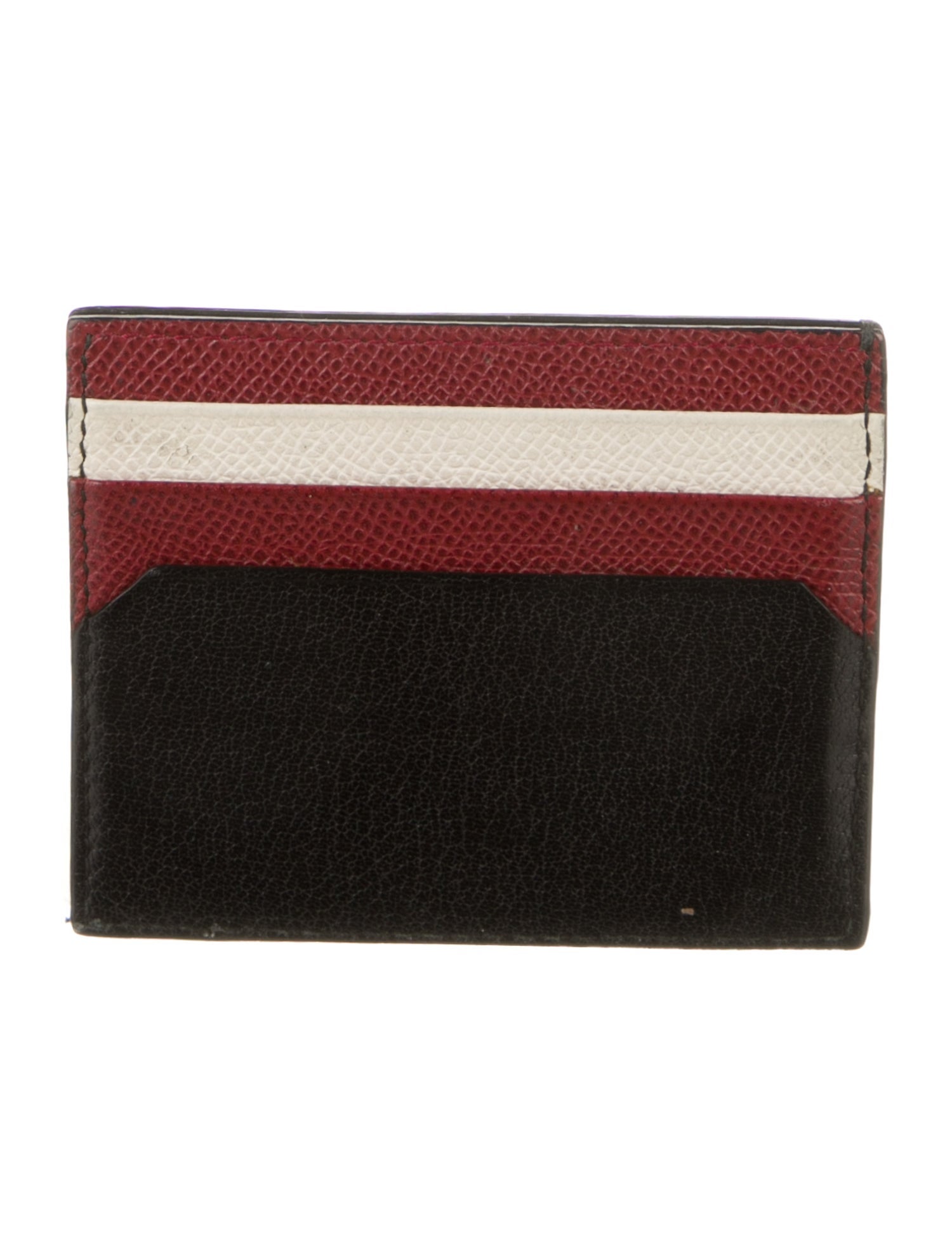 Bally Leather Colorblock Pattern Card Holder