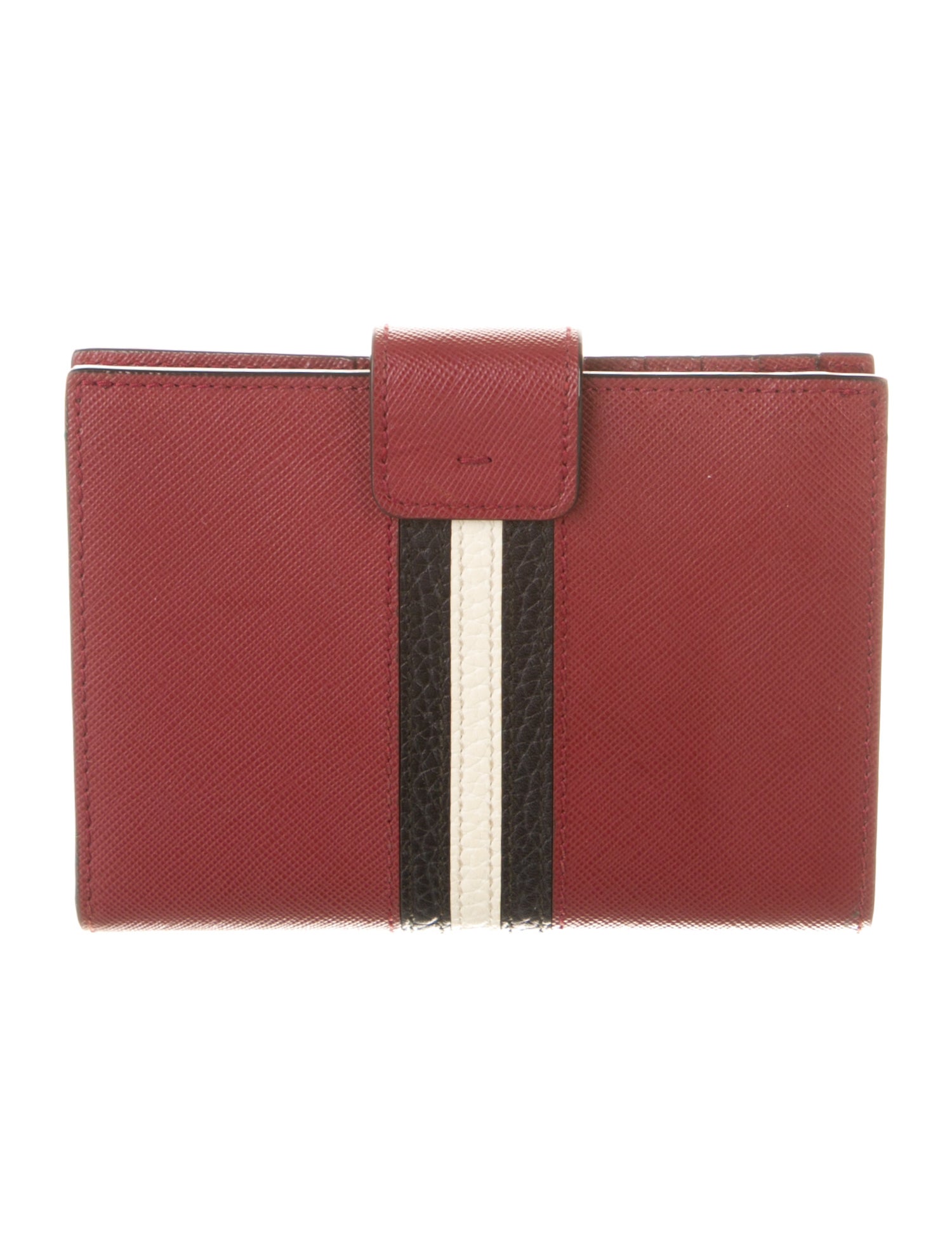 Bally Saffiano Leather Printed Compact Wallet