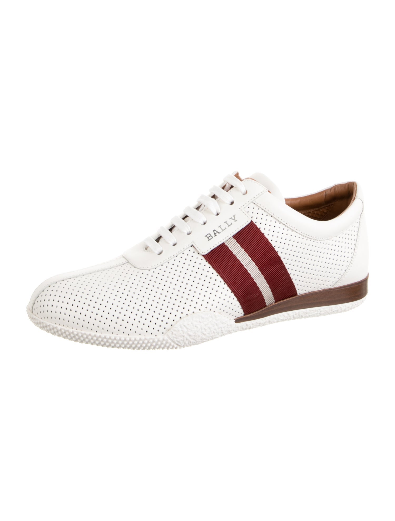 Bally Leather Striped Athletic Sneakers