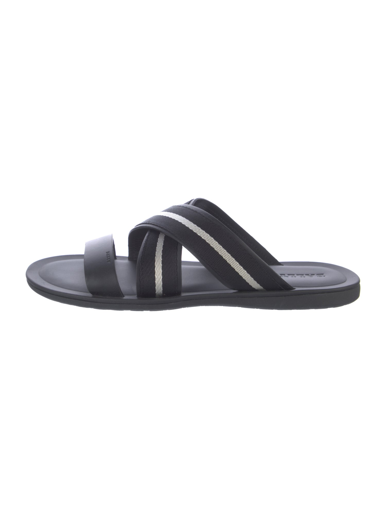 Bally Leather Striped Slides