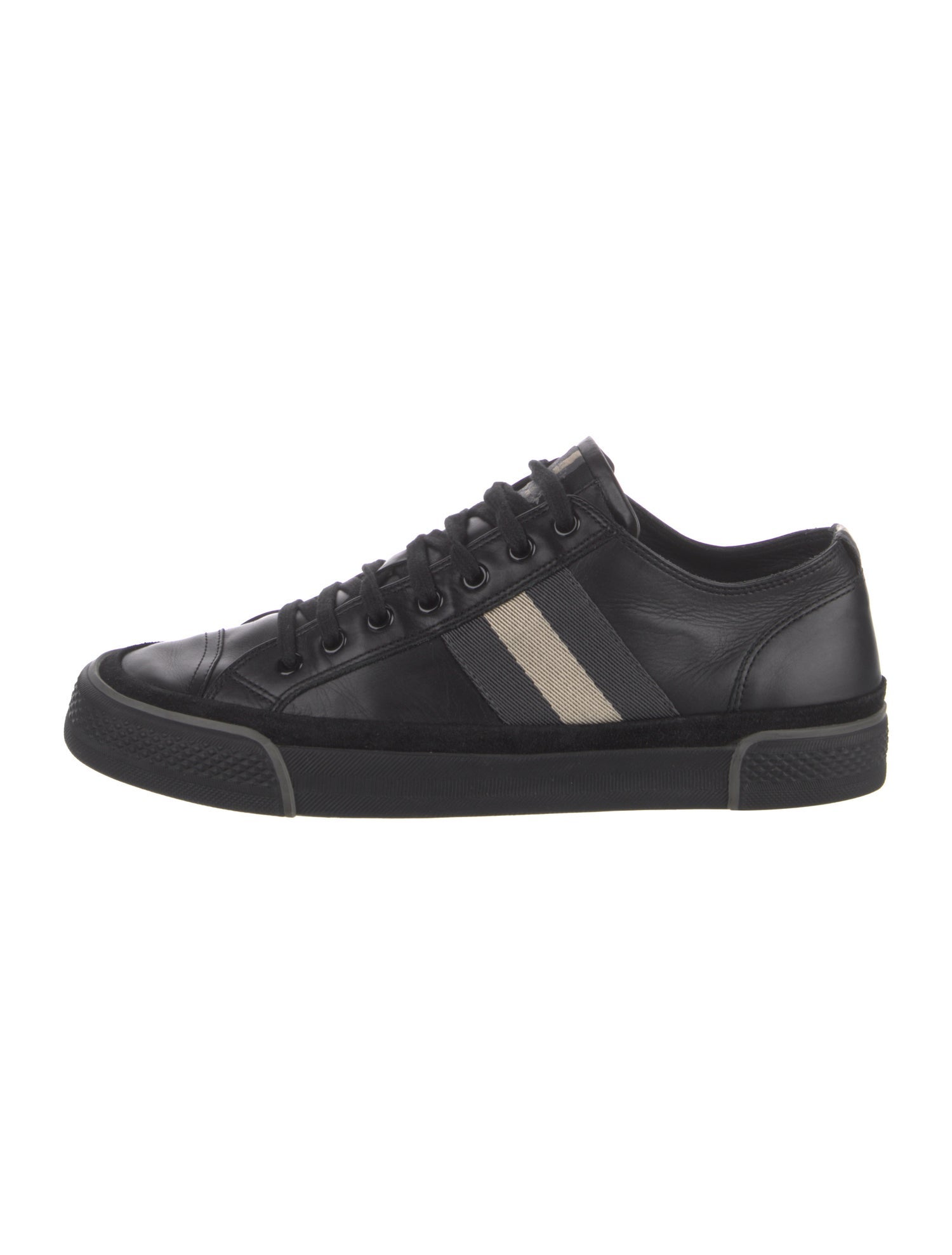 Bally Leather Colorblock Pattern Sneakers