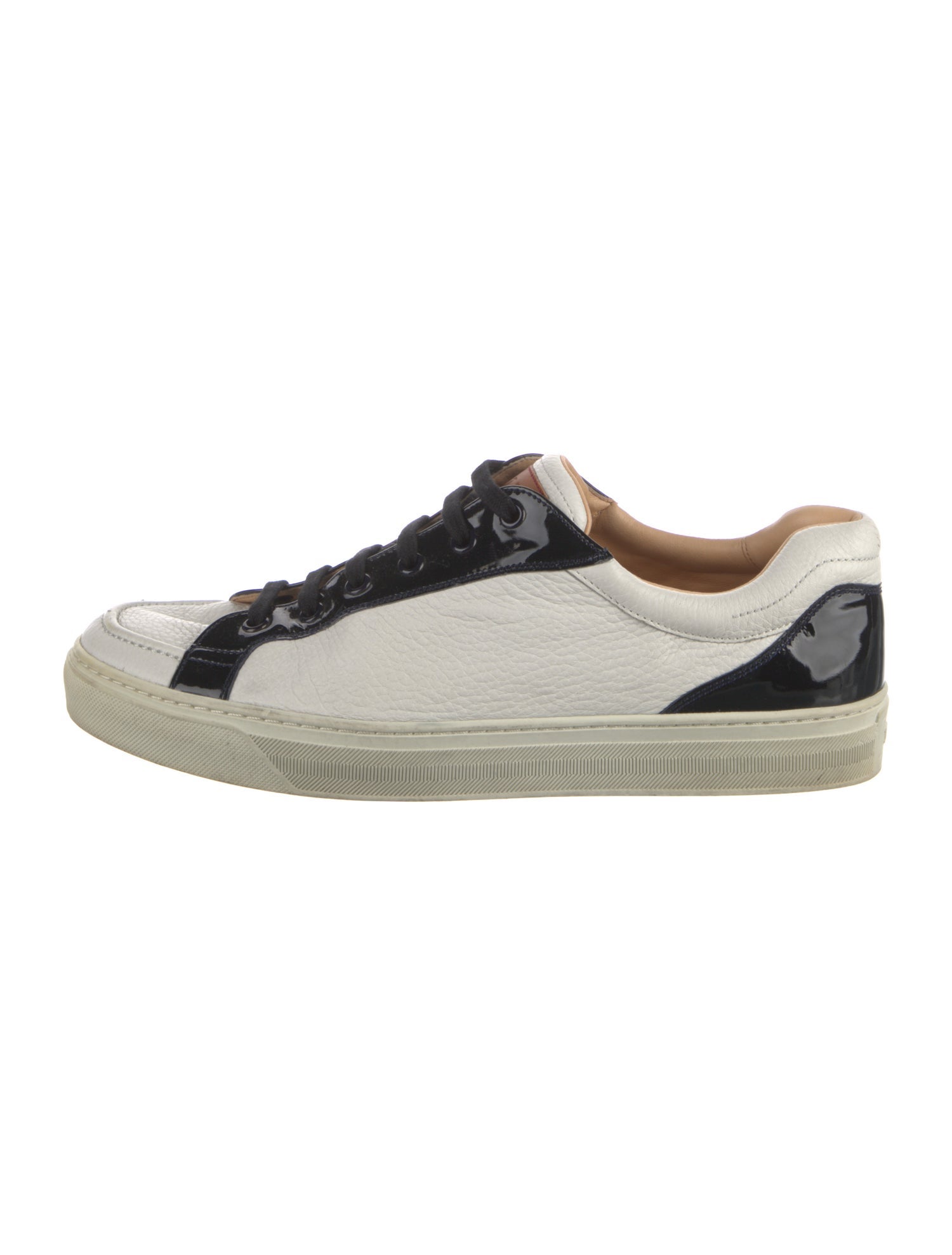 Bally Leather Colorblock Pattern Sneakers