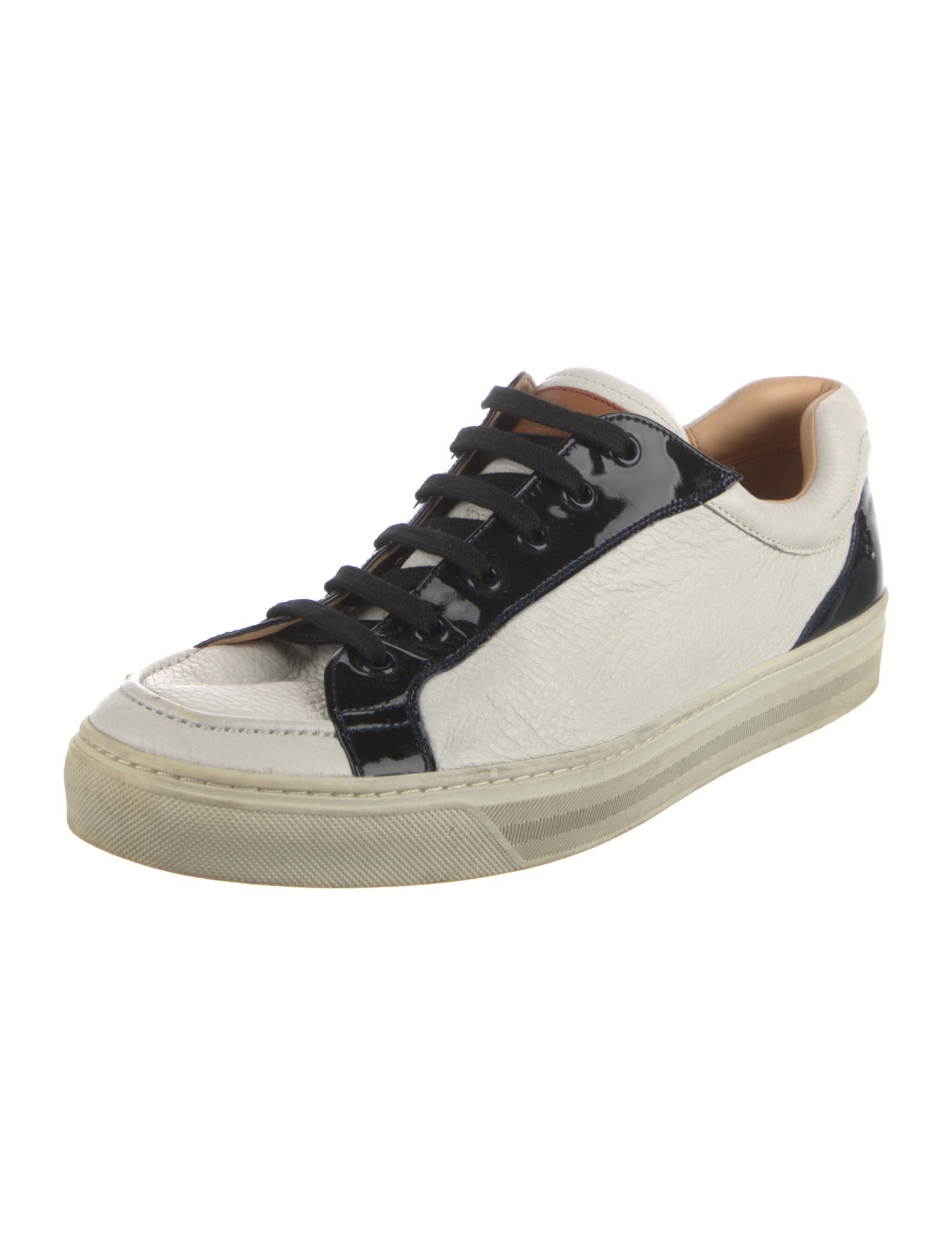 Bally Leather Colorblock Pattern Sneakers