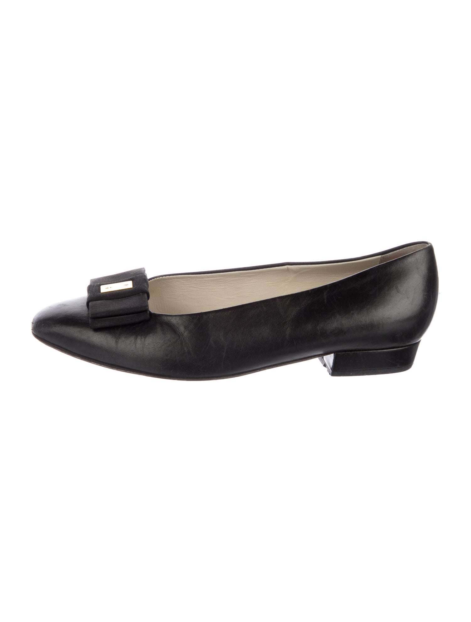 Bally Leather Bow Accents Flats
