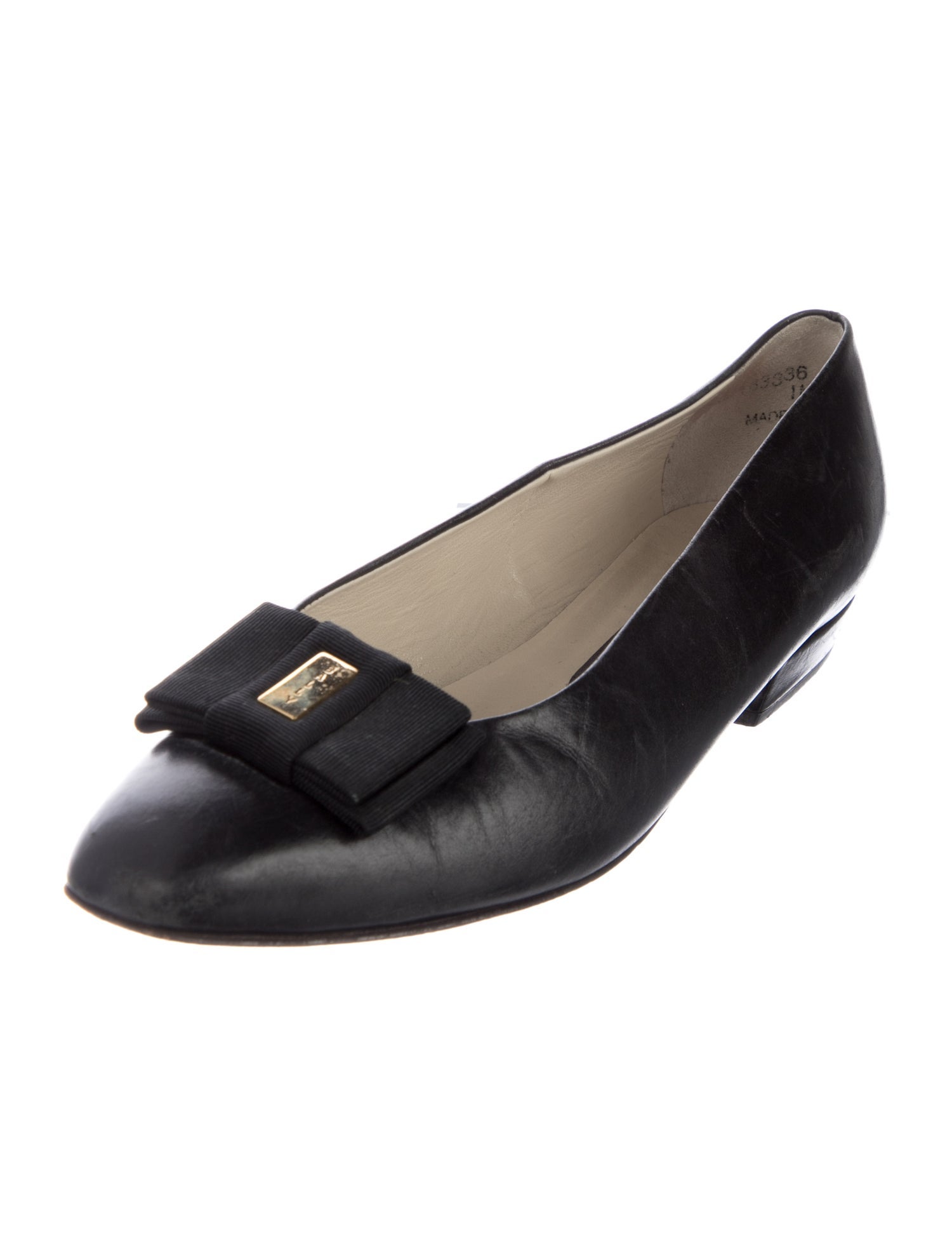Bally Leather Bow Accents Flats