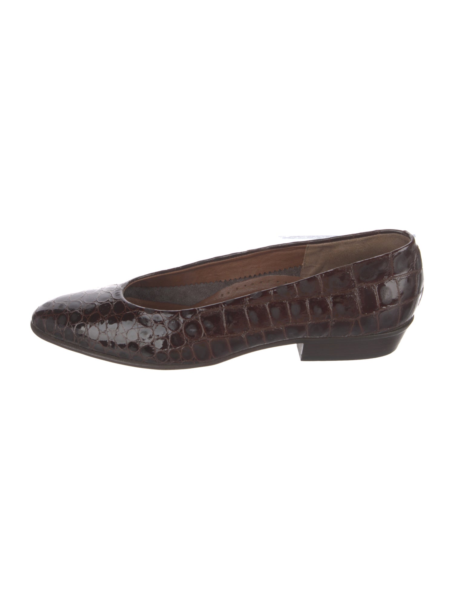 Bally Patent Leather Animal Print Ballet Flats