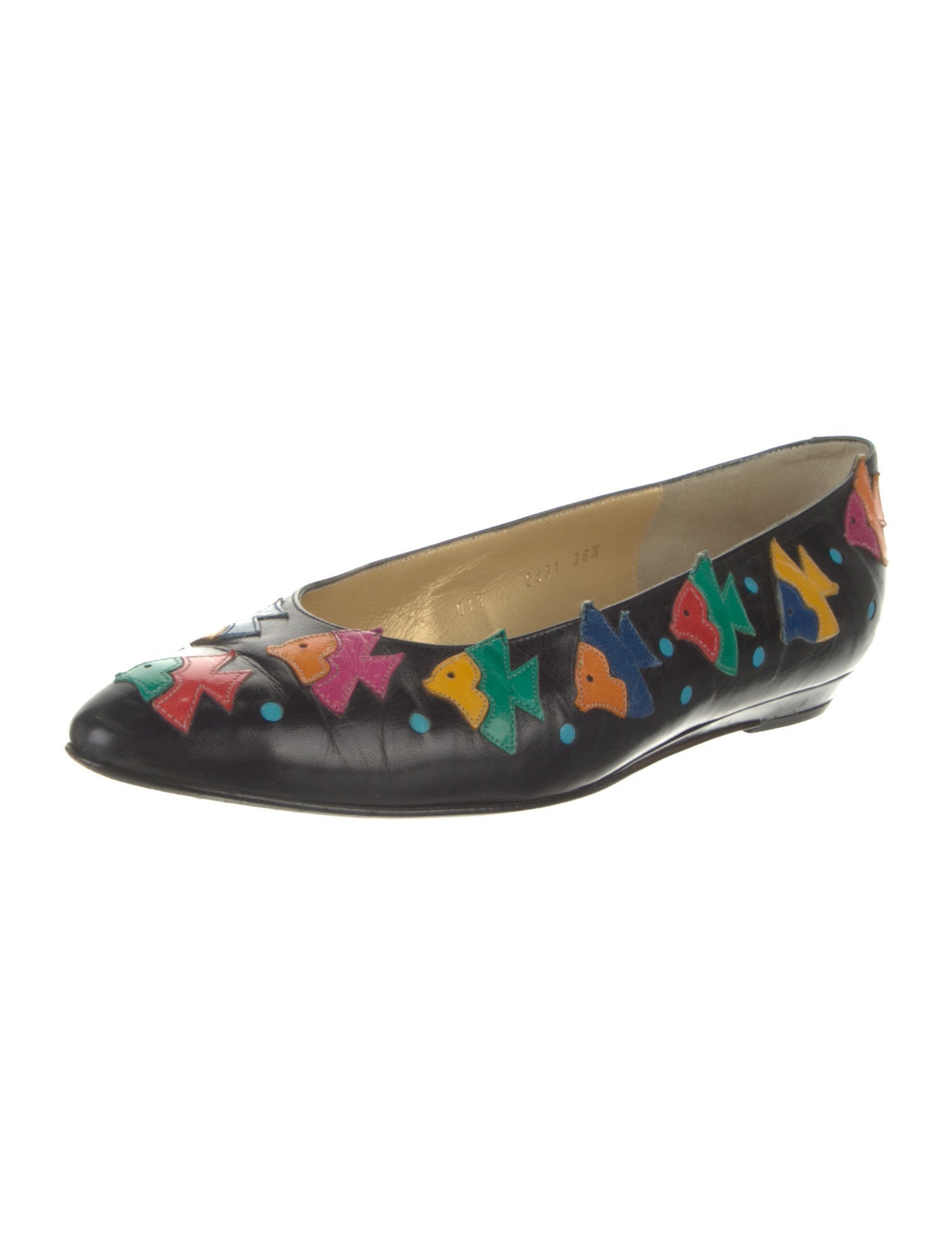 Bally Leather Patterned Ballet Flats