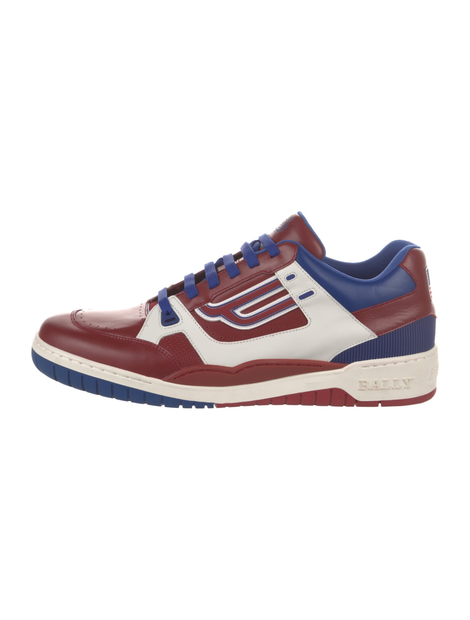 Bally Leather Colorblock Pattern Sneakers