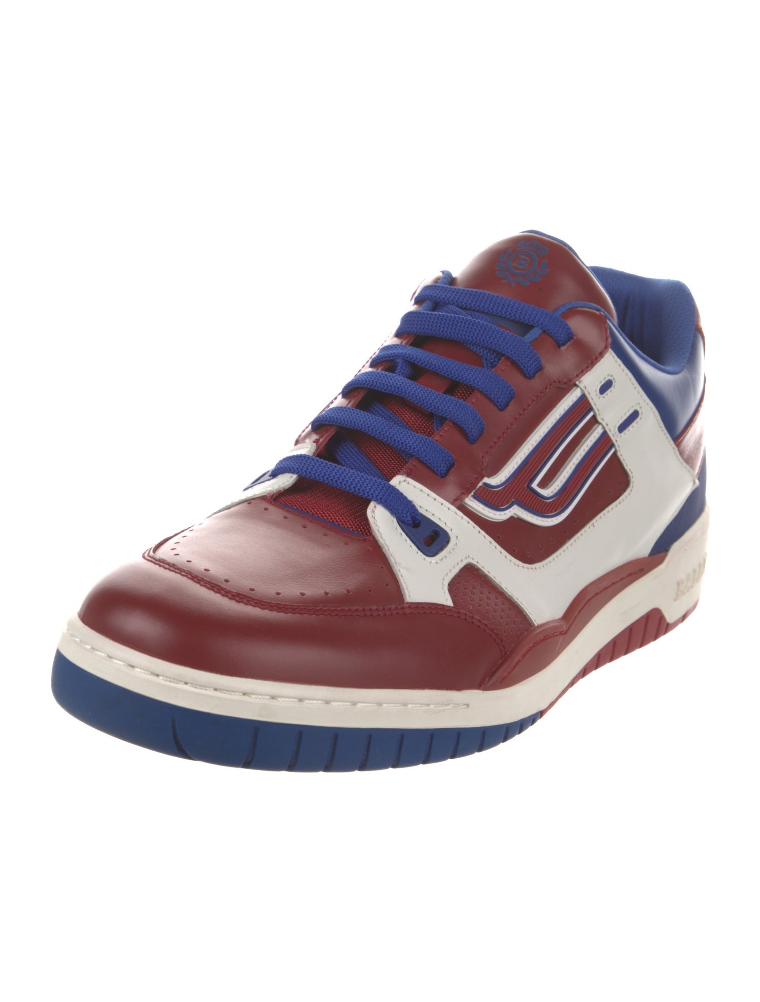 Bally Leather Colorblock Pattern Sneakers