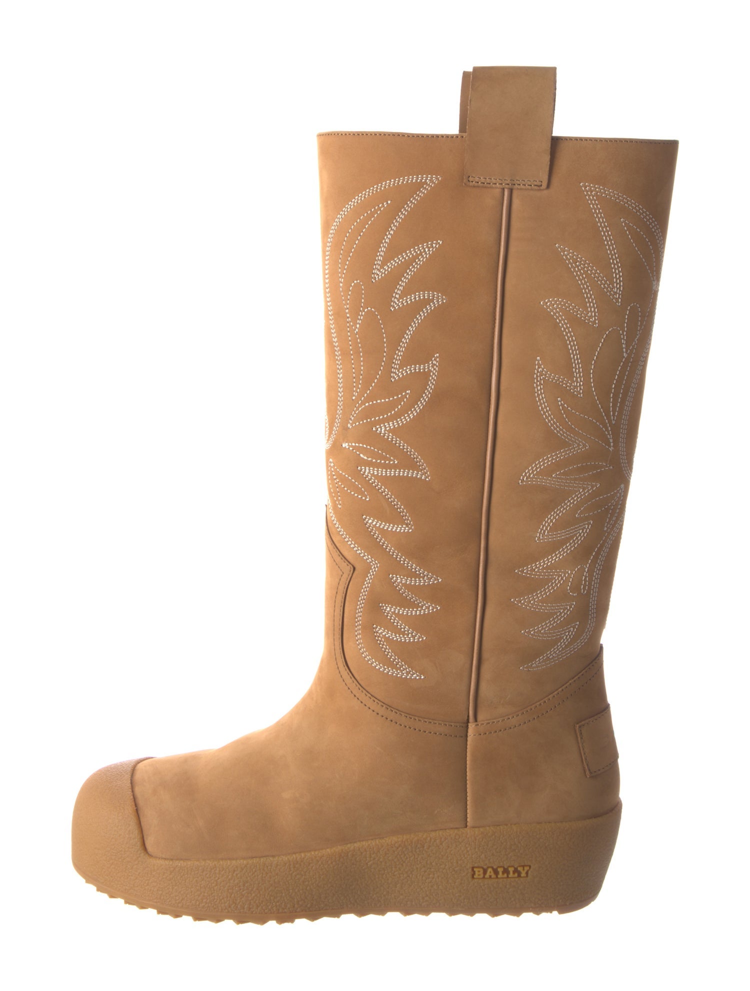Bally Suede Embroidered Accent Western Boots